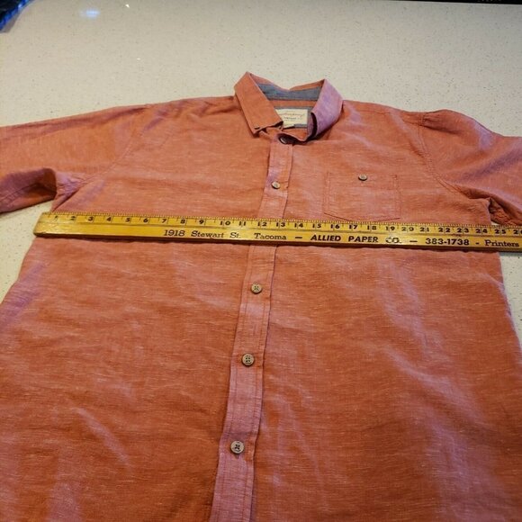 Weatherproof Vintage Mens Red Short Sleeve Shirt XXL Button linen blend - Picture 4 of 6